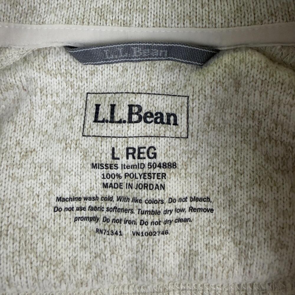 LL BEAN Sweater Fleece Jacket Full Zip Better Sweater Stand Collar Zip Pockets L - Picture 4 of 13